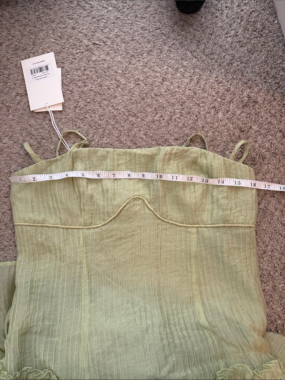 Bambini Green Spaghetti Strap mini Dress - Picture 12 of 13